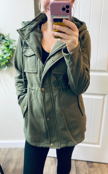 Charcoal or Olive Utility Jacket