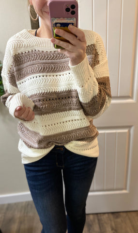 Mocha Striped Sweater
