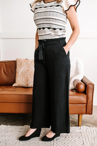 Black Paperbag Pants