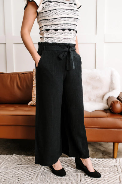 Black Paperbag Pants