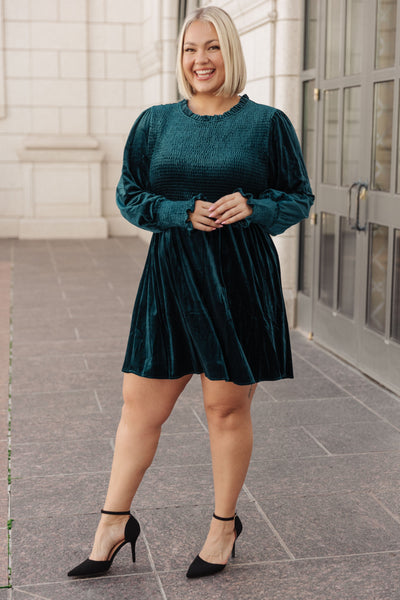 Soft Velvet Smocked Dress