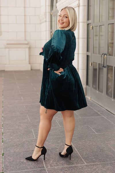 Soft Velvet Smocked Dress