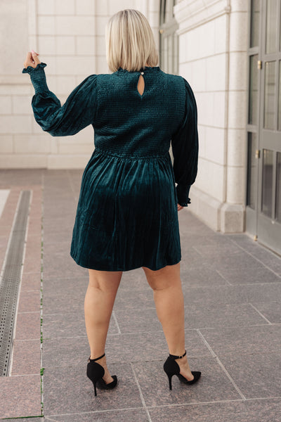 Soft Velvet Smocked Dress