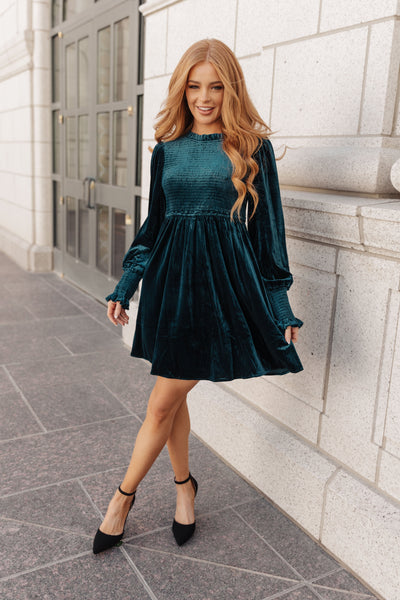 Soft Velvet Smocked Dress