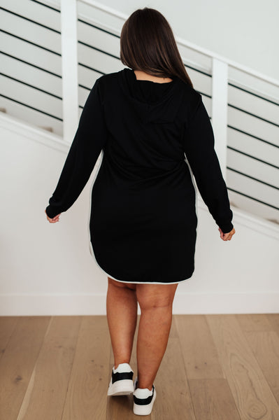 Hooded Contrast Trim Dress