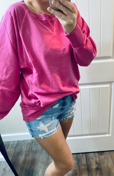 Mineral-wash  French Terry Long Sleeve