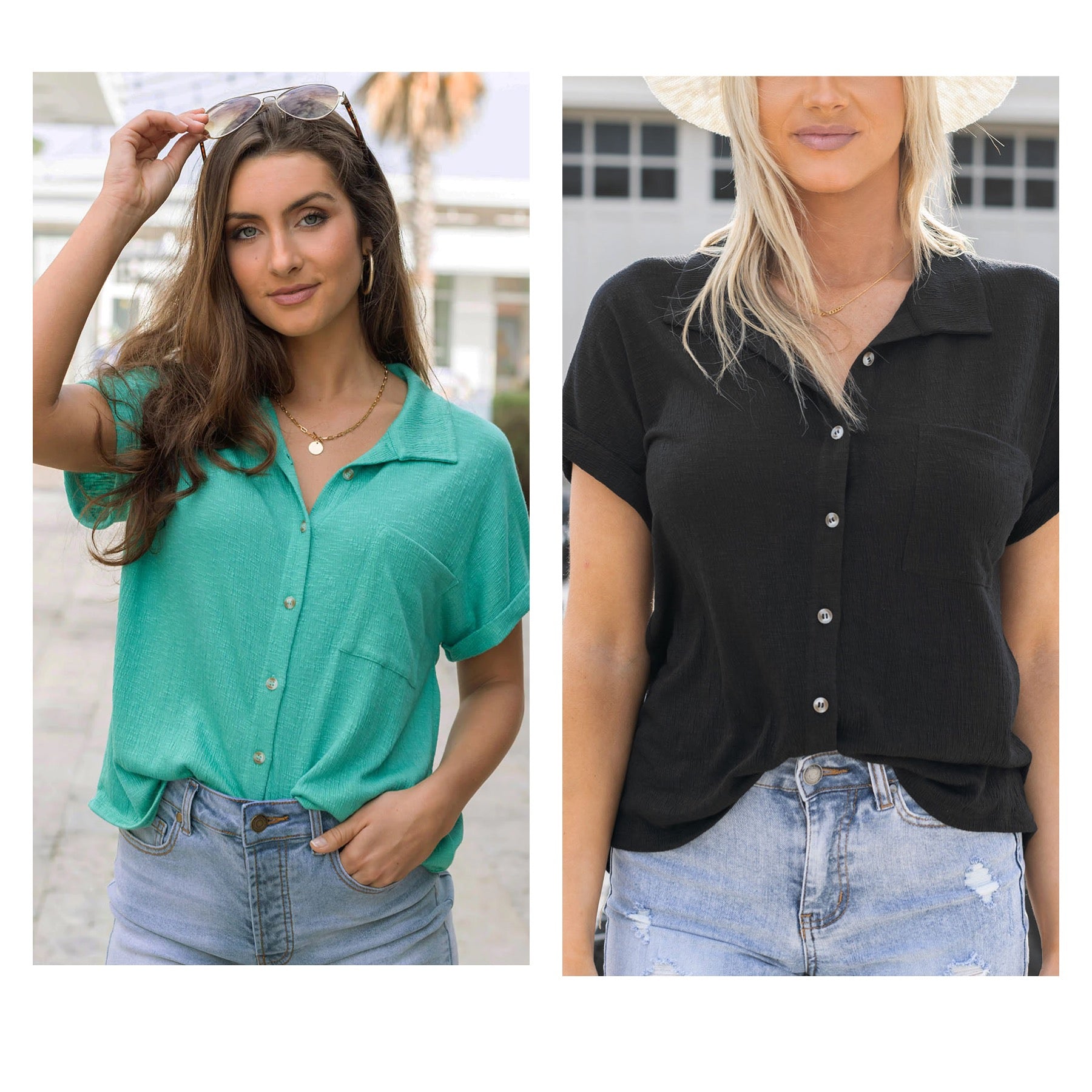 Easy Slouch Button Up Top