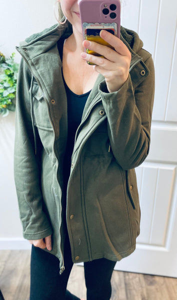 Charcoal or Olive Utility Jacket