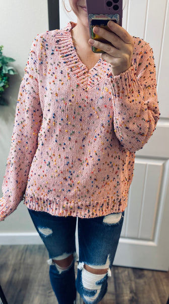 Confetti Dot V-neck Sweaters