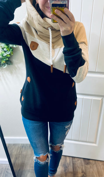 Black Mix Colorblock Wanakome Pullover