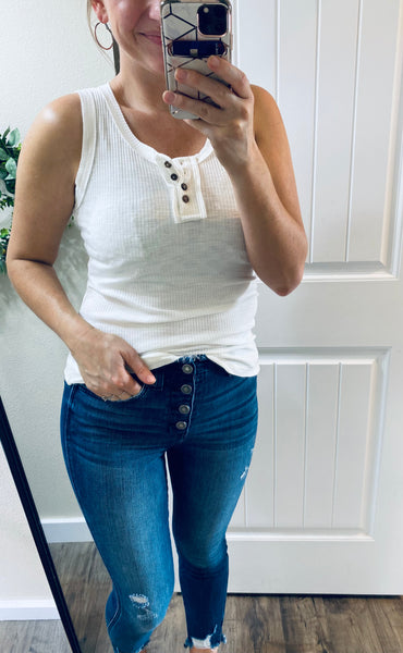 Ribbed Button Tanks
