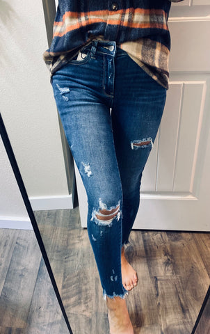 Judy Blue Dark Wash SharkBite Destroyed Denim