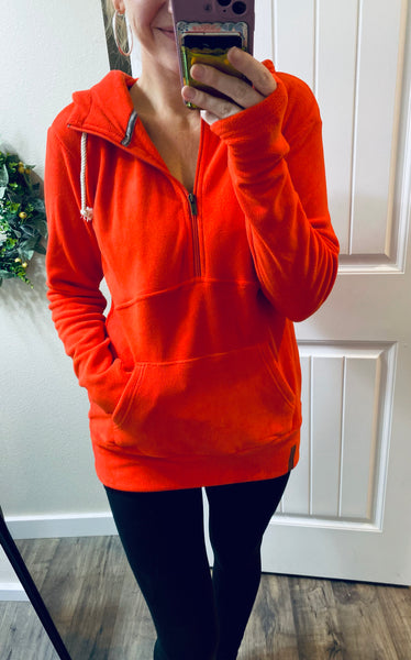 Red Fleece 1/2 Zip Ampersand Ave. Hoodie