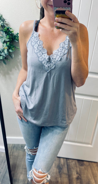 Lace Floral Trim Cami