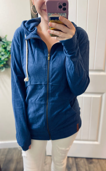 Navy Full Zip Ampersand Ave. Hoodie