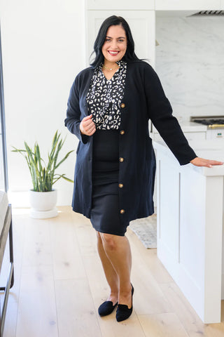Editor Soft Trench Cardi in Black