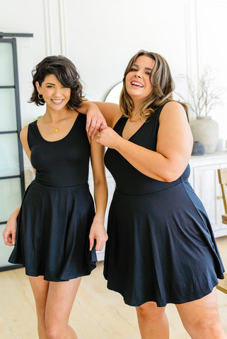 Black Sleeveless Skort Dress