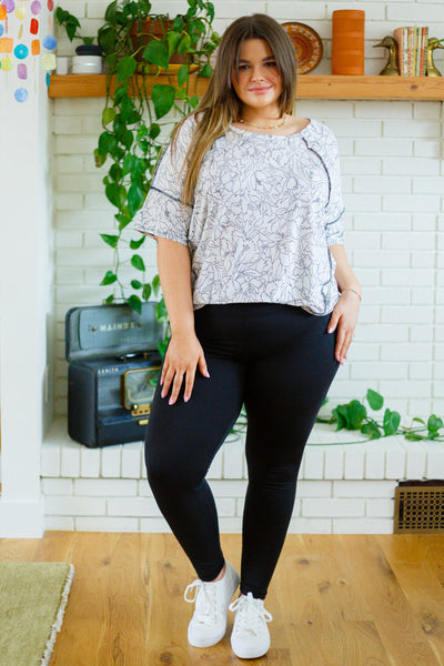 Black Floral Top