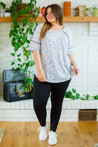 Black Floral Top