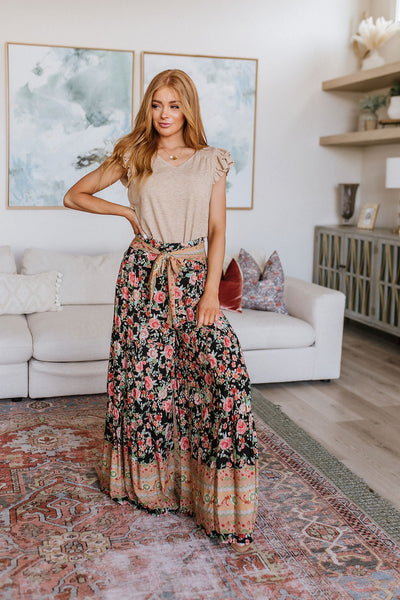 Sand V-Neck Ruffle Sleeve Top