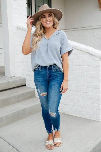 Everyday Dusty Blue Blouse