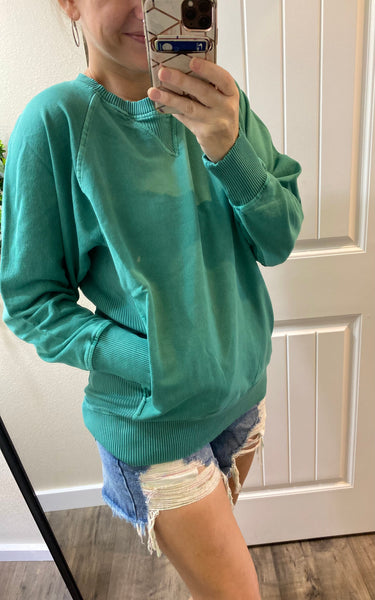 Mineral-wash  French Terry Long Sleeve