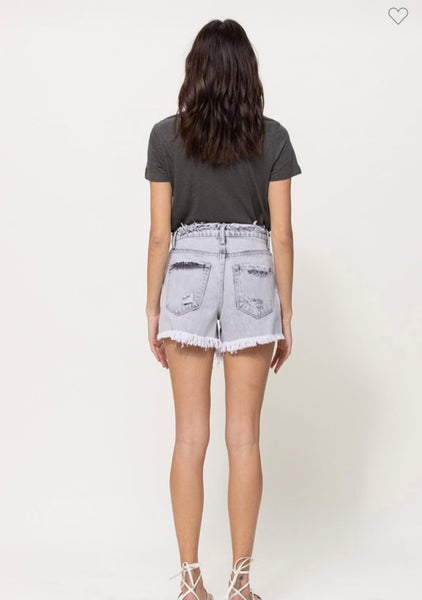 Vervet Highrise Buttonfly Distressed Shorts