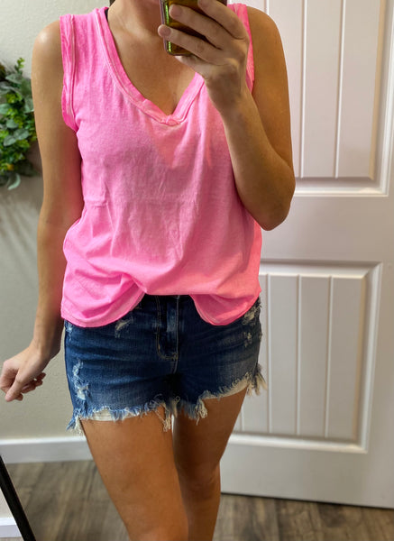 Raw Hem Sleeveless Top