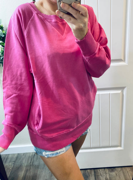 Mineral-wash  French Terry Long Sleeve