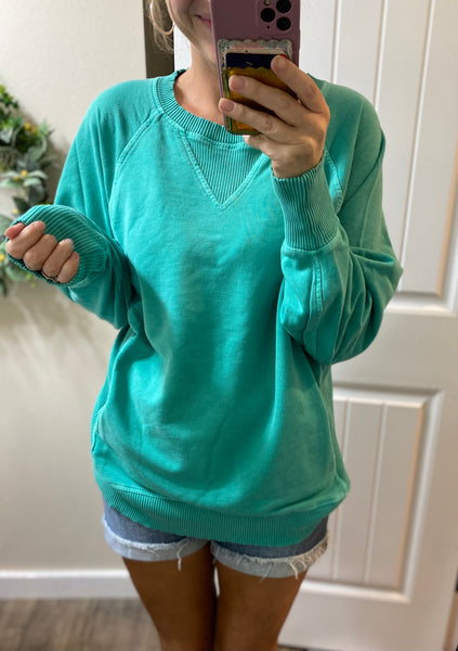 Summer Mineral Wash Terry Pullover