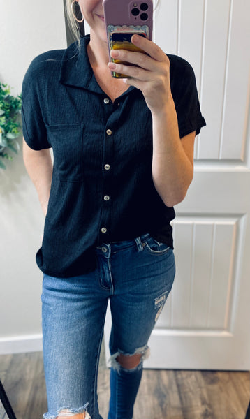 Easy Slouch Button Up Top