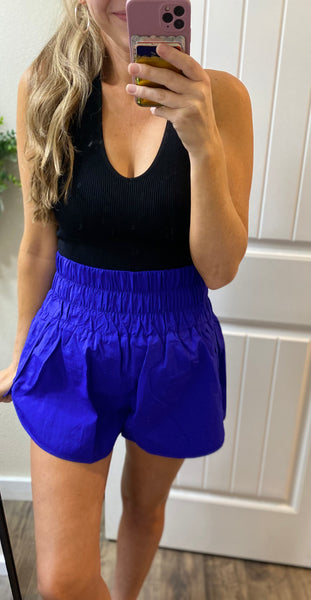Windbreaker Smocked Shorts