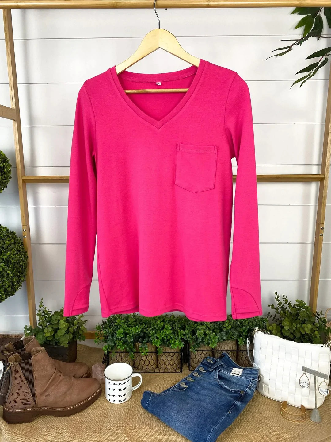 Pink Pocket Long Sleeve