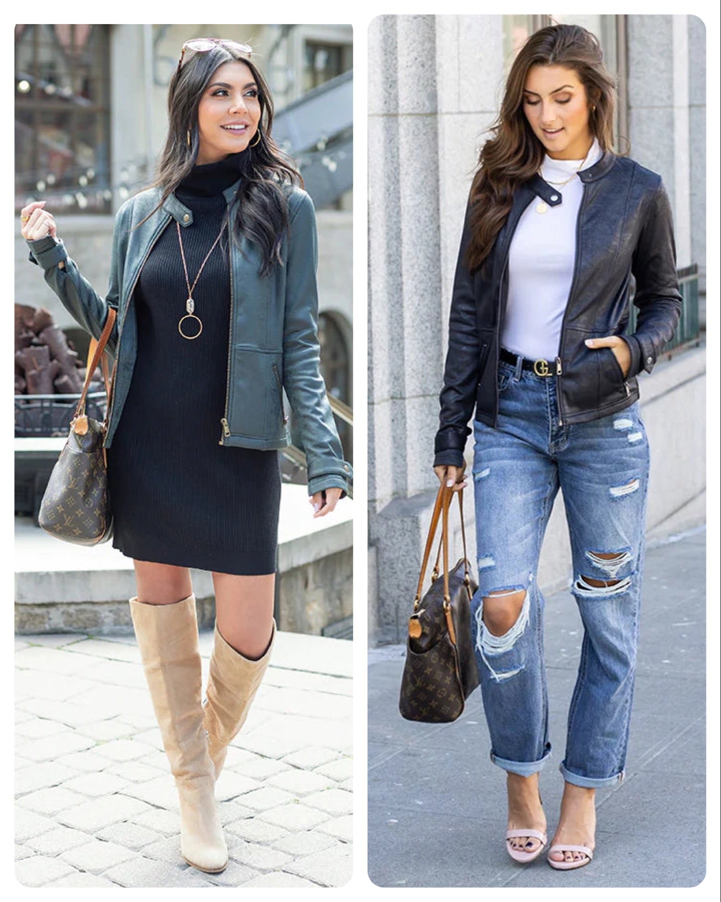 Faux Leather Racer Jacket