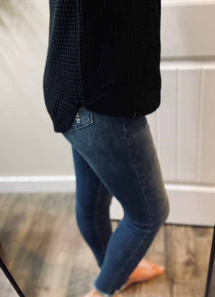 Hi-Low Waffleknit Sweater