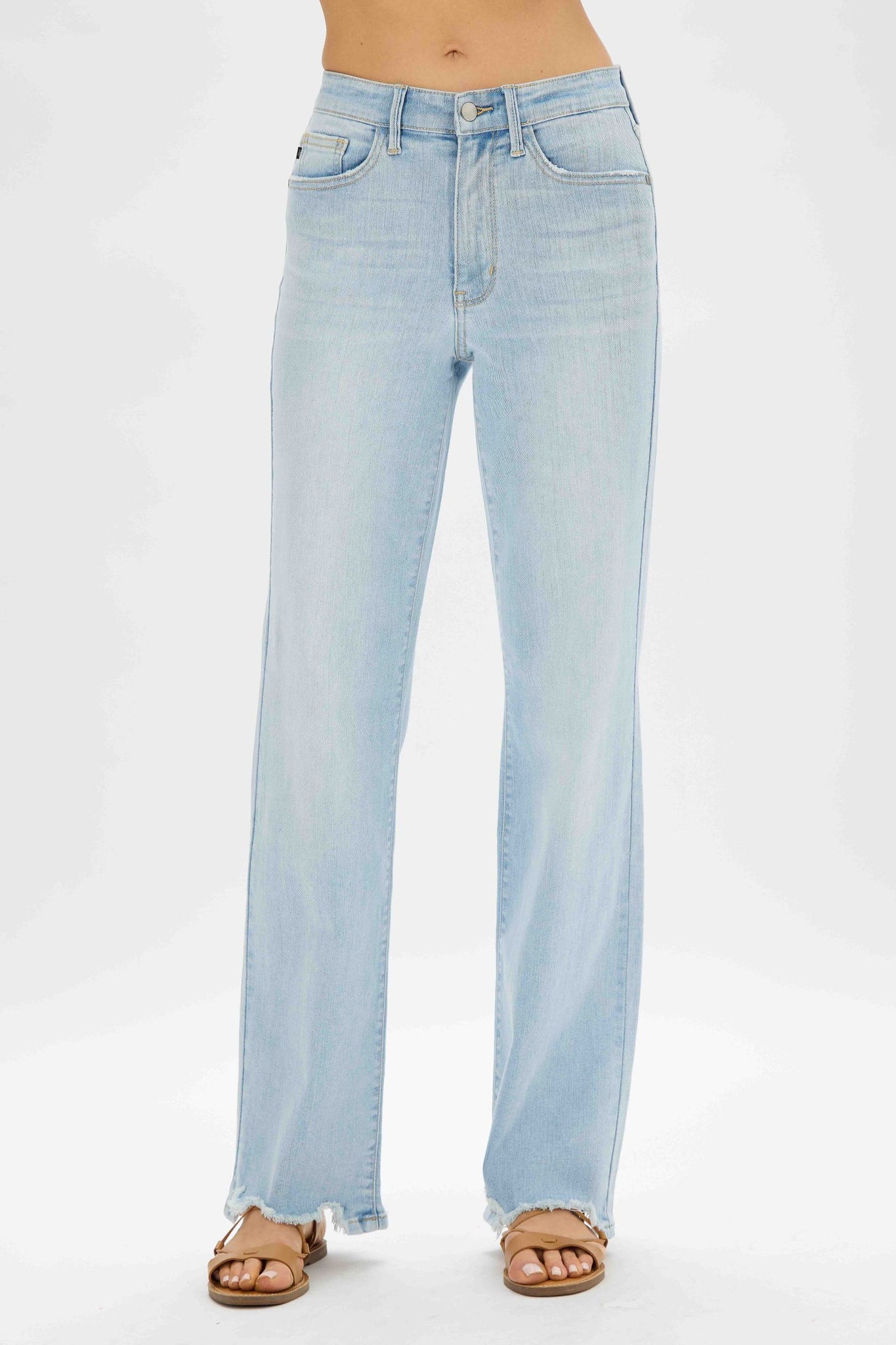 Judy Blue Straight Raw Hem Denim