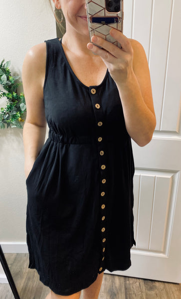 Button Sleeveless Dress