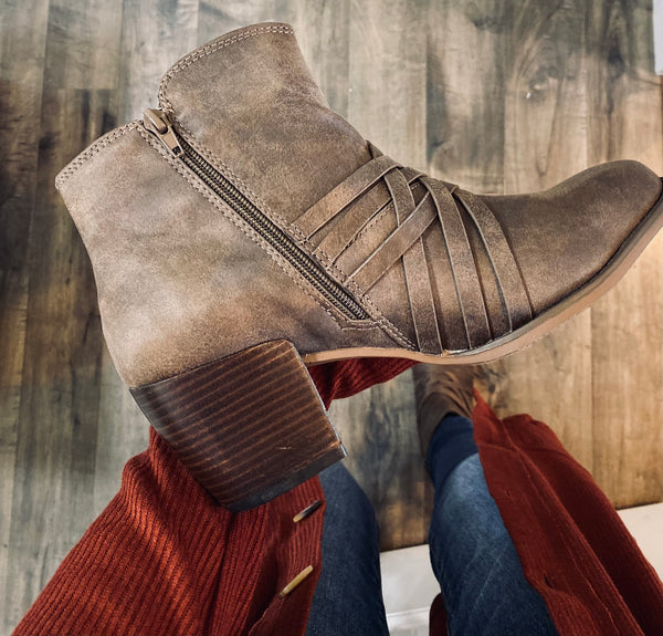 Sale! Cross Buckle Booties