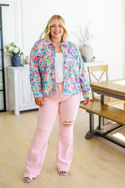 Judy Blue Pink Distressed Flares