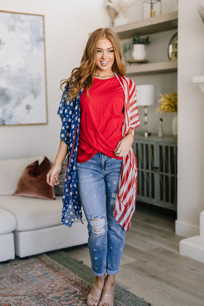 Red Twist Front Top