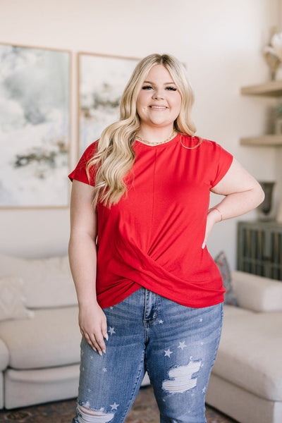 Red Twist Front Top