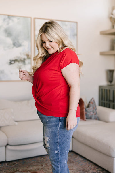 Red Twist Front Top