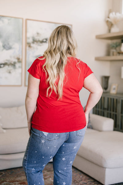 Red Twist Front Top