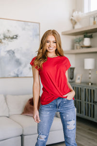 Red Twist Front Top