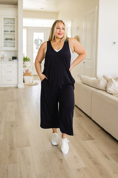 Black Slouchy Get Up And Go Jumpsuit
