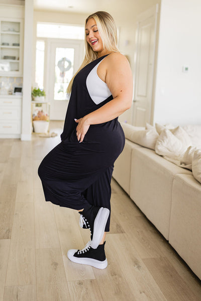 Black Slouchy Get Up And Go Jumpsuit