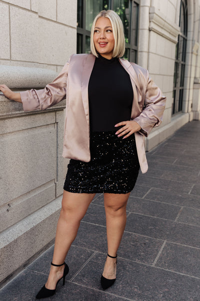 Black Velvet Sequin Skirt