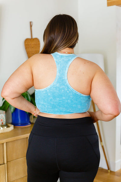 Ribbed Tank Top in Ice Blue