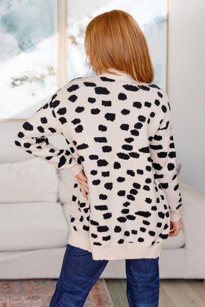 Viscose Spot Open Front Cardigan