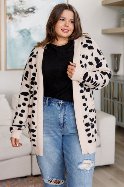 Viscose Spot Open Front Cardigan